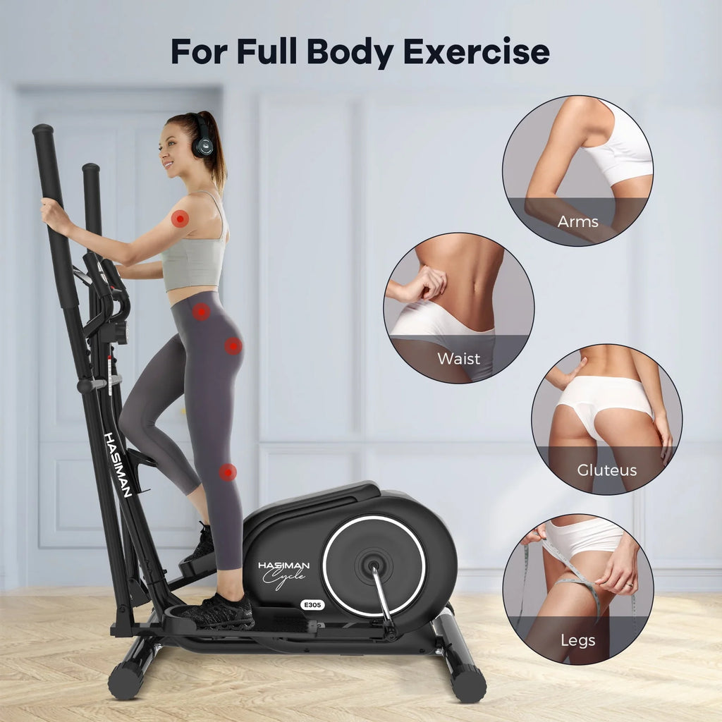 Silent Magnetic Elliptical Bike Stationary Exercise Machine R1937