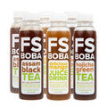 Assam Black, Hojicha Green, Mango Juices with Crystal Boba, 6-Pack of 12oz Bottles N1326