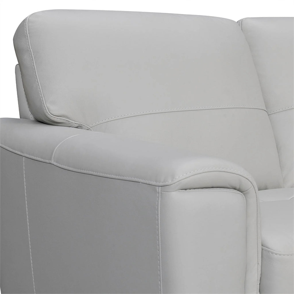 Gray Leather Square Arm Sofa with Wood Frame V1750