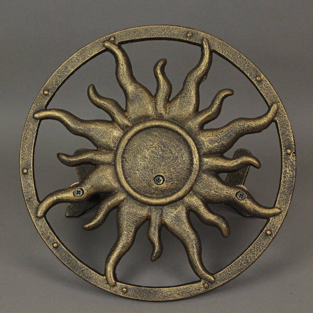 Bronze Cast Iron Sun Wall Mount Garden Hose Hanger X479