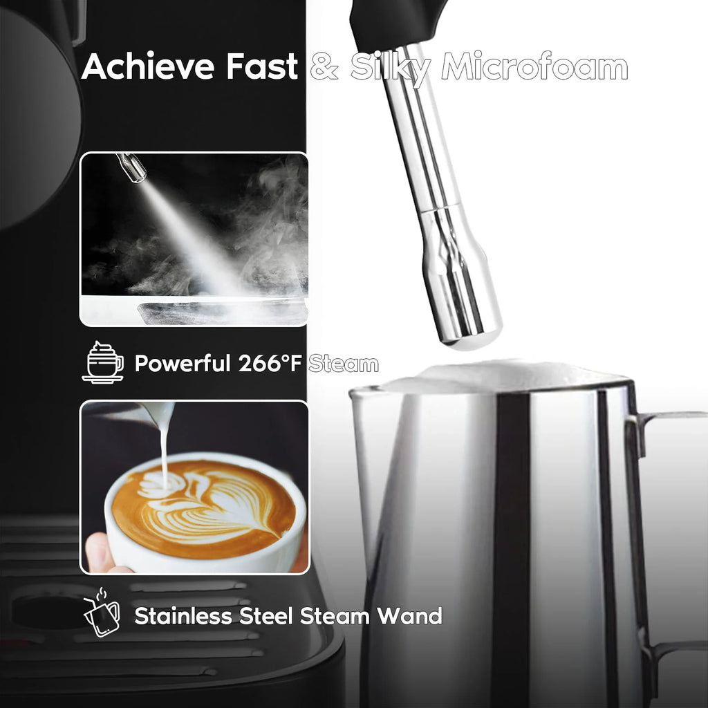 20 Bar Espresso Machine with Steam Wand, 49 oz Water Tank W899691