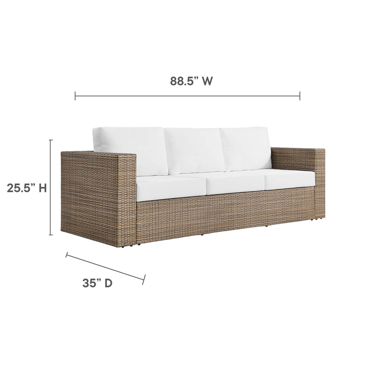 Cappuccino White Outdoor Patio Sofa S585363