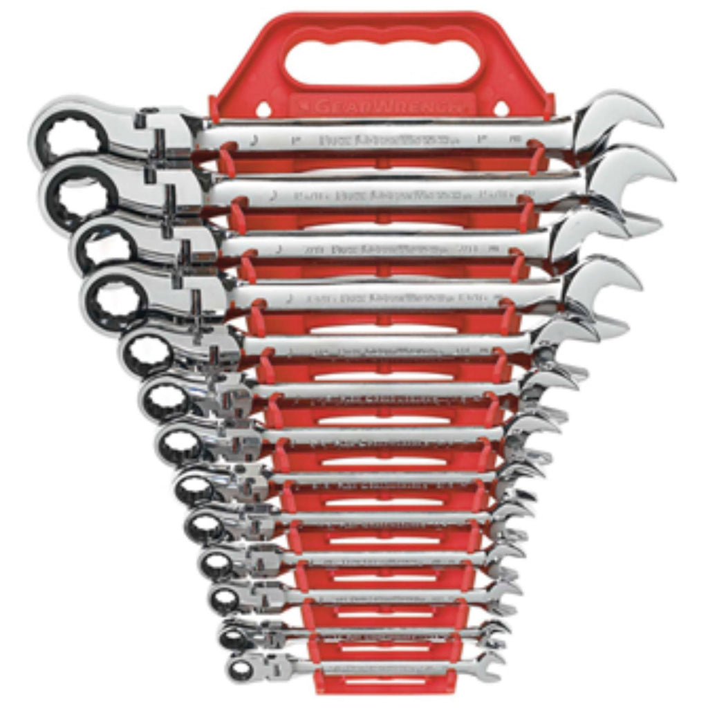 13 Piece Flex-Head Combination Ratcheting Wrench Set SAE P2749