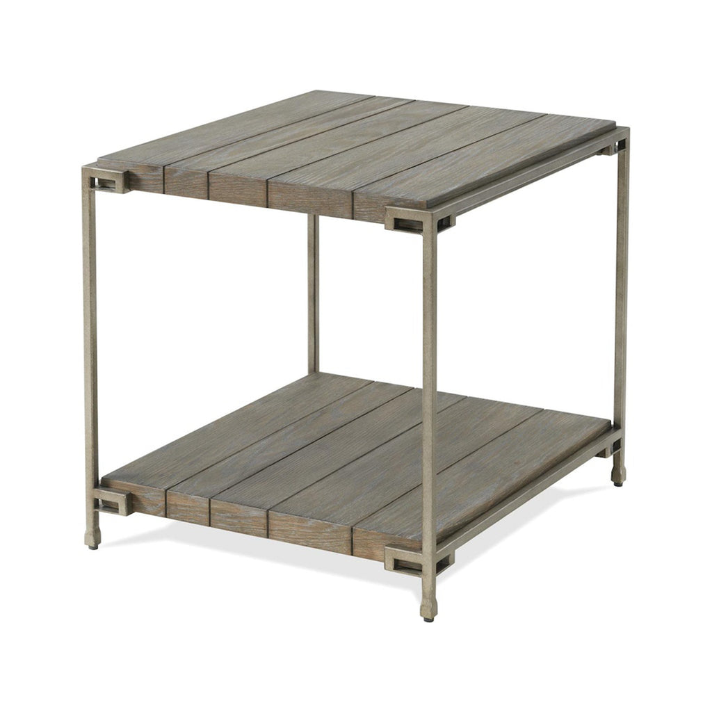 Graphite Gray Wood/Metal End Table with Shelf S648