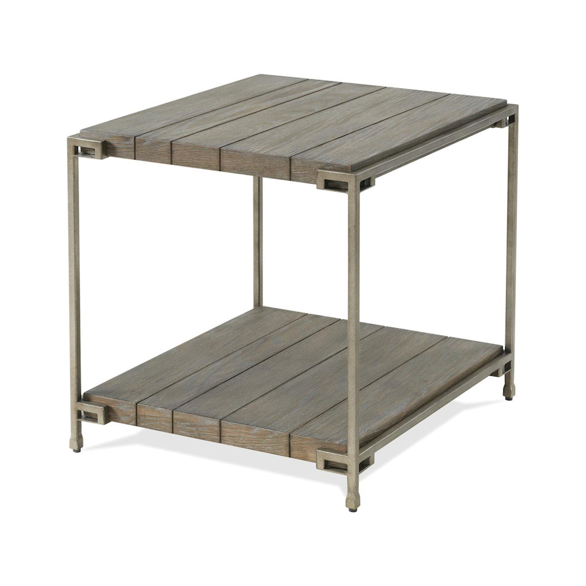 Graphite Gray Wood/Metal End Table with Shelf S648