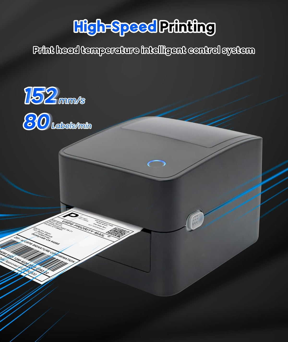 Thermal Shipping Label Printer, 4x6, USB, Barcode Printer C152