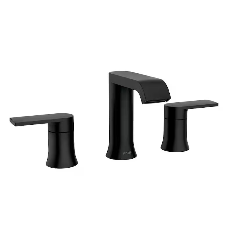 8 in. Widespread Double Handle Bathroom Faucet in Matte Black T8128