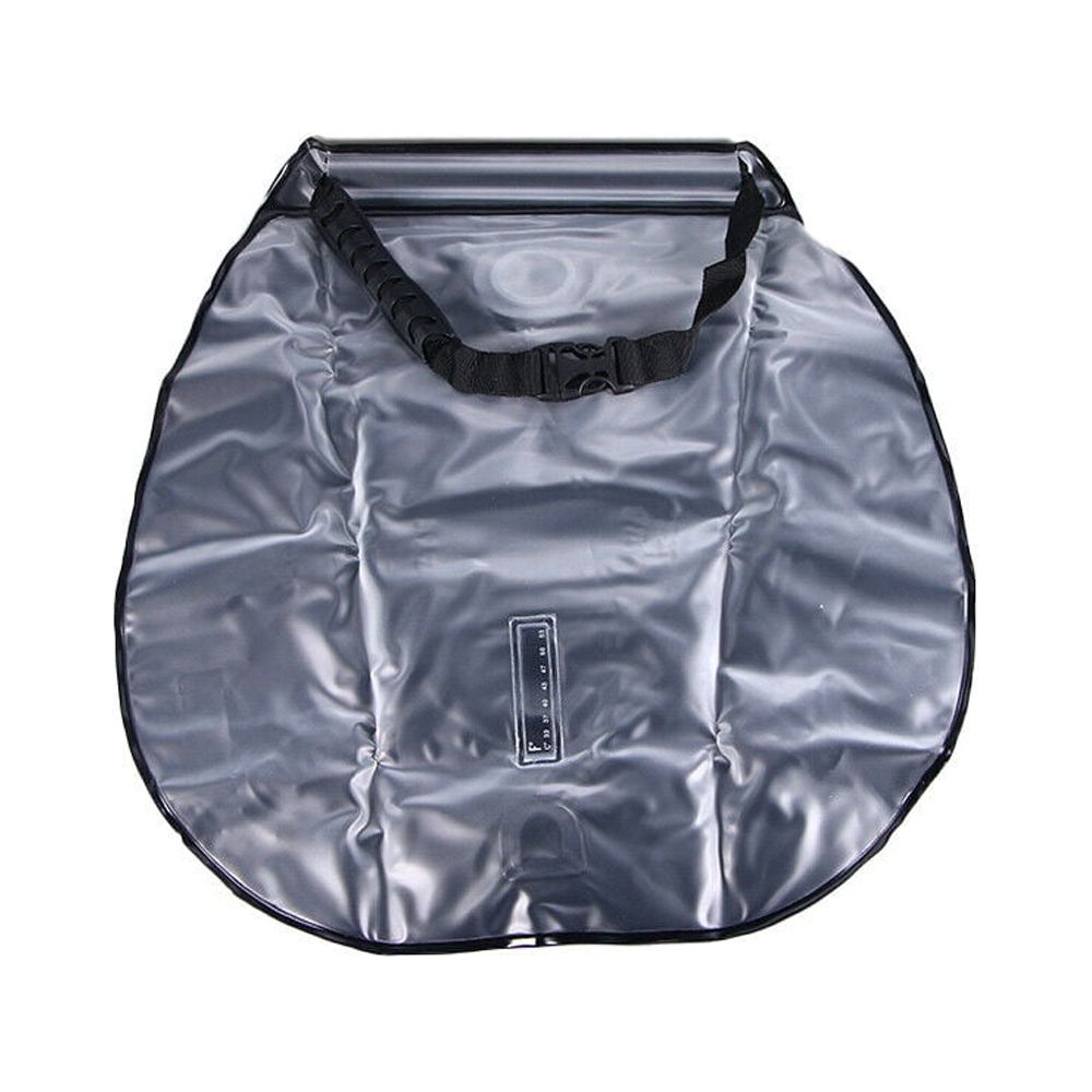 5 Gallon Solar Heated Camping Shower Bag with Removable Hose, Green PVC I80285