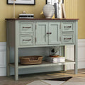 Green Console Table with Storage Drawers and Bottom Shelf F70019