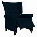 Navy Blue Velvet Push Back Recliner H3961