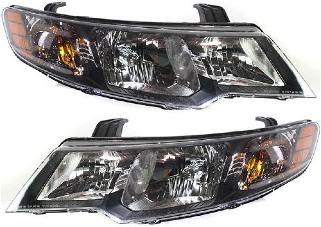 Black Housing Headlight Pair for Kia Forte 2010 2011 2012 2013 D434