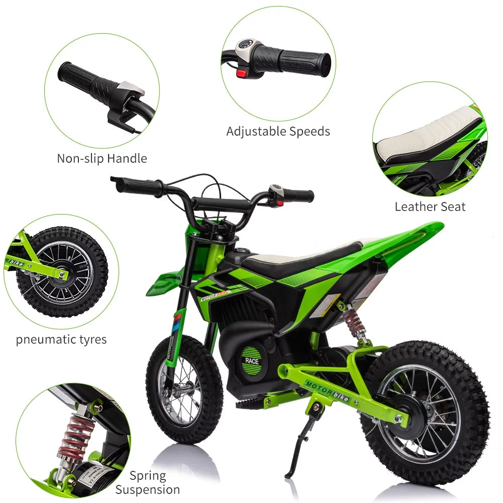 24V 250W Electric Off-Road Motorcycle Green O750395