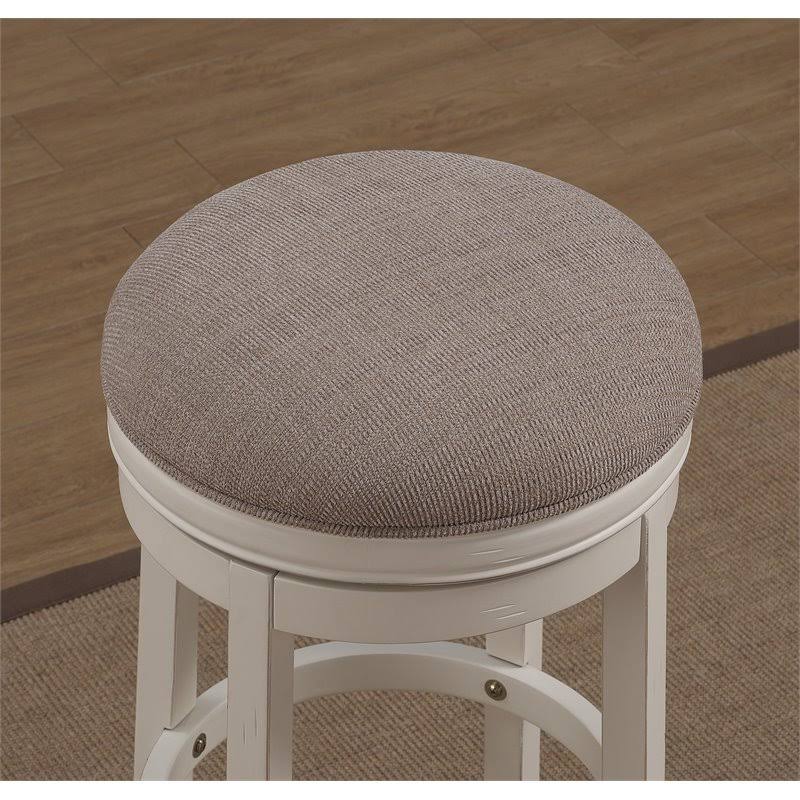 Distressed Antique White Backless Counter Stool R370838