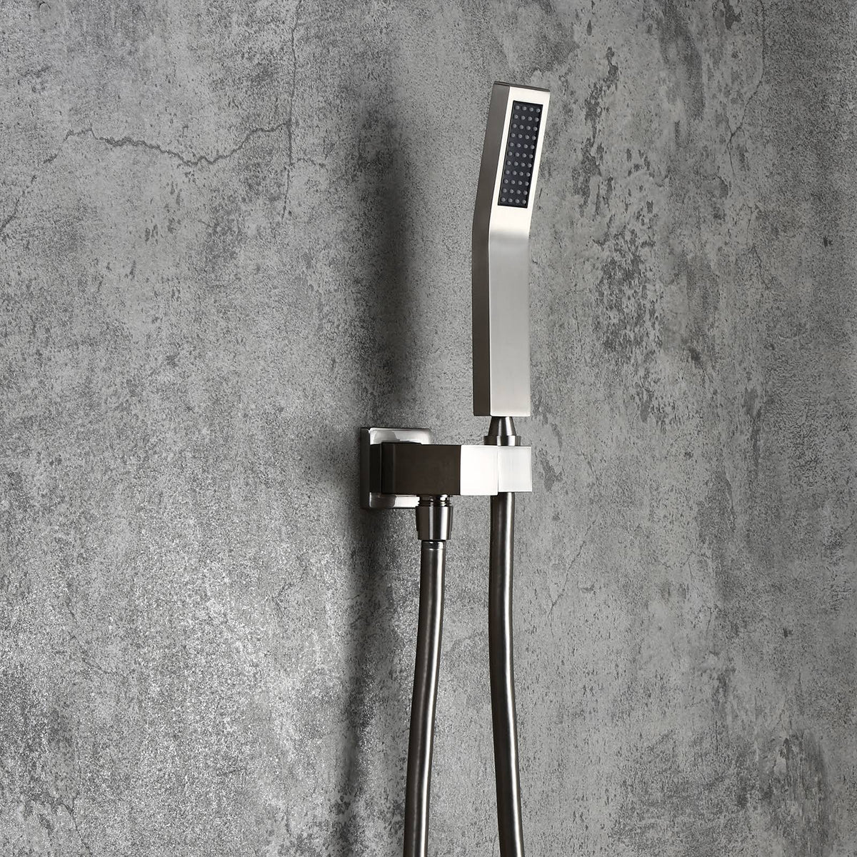Wall Mounted Rainfall Shower Head Handheld Spray Square Shower Set L94329