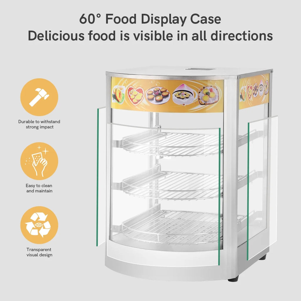 800W 3-Tier Commercial Food Warmer Display Case N26460