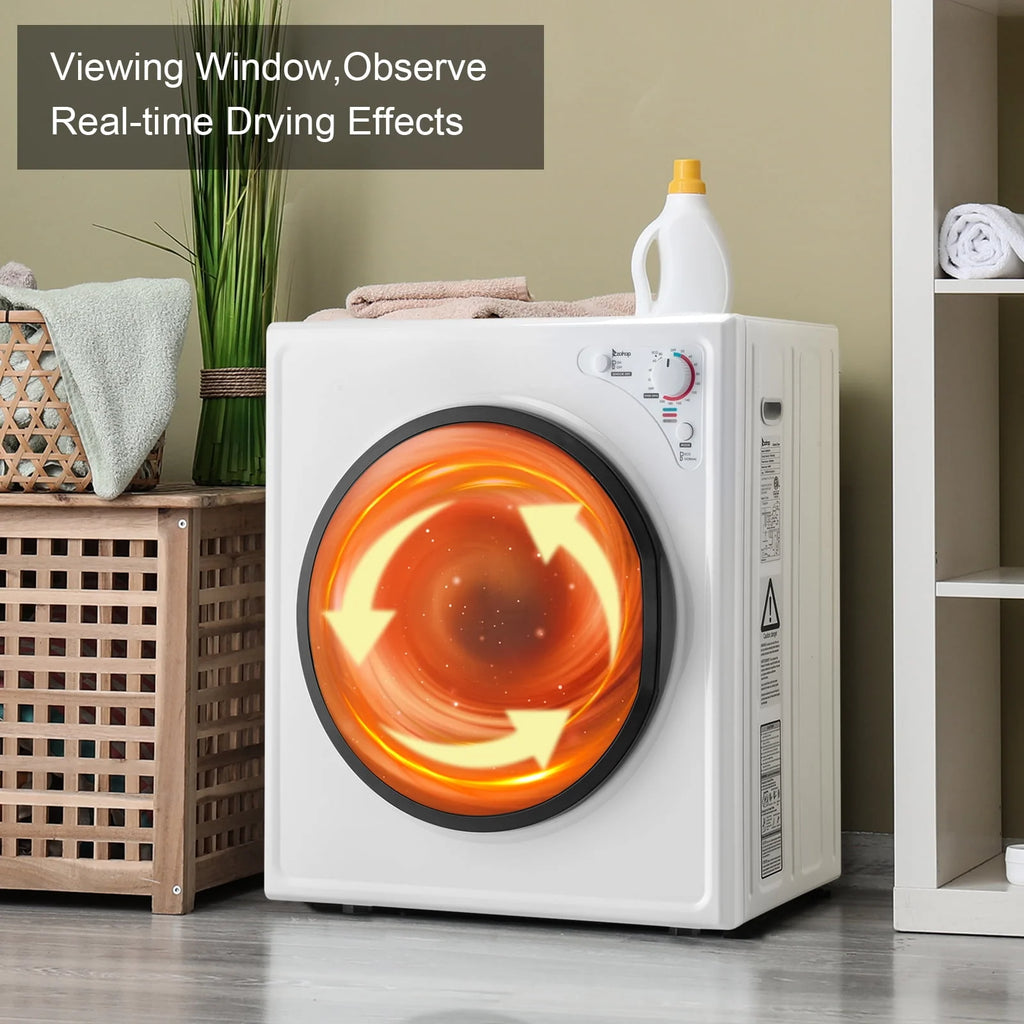 2.6CUFT Electric Compact Portable Clothes Dryer with Stainless Steel Tub, White D381361