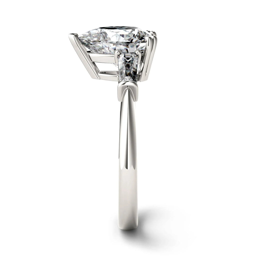Pear Cut Moissanite Engagement Ring 2.47 DEW M9354