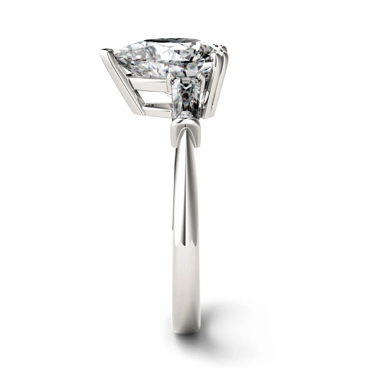Pear Cut Moissanite Engagement Ring 2.47 DEW M9354