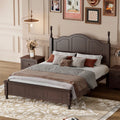 Dark Walnut Wood Full Platform Bed Frame with Headboard and Footboard G57525