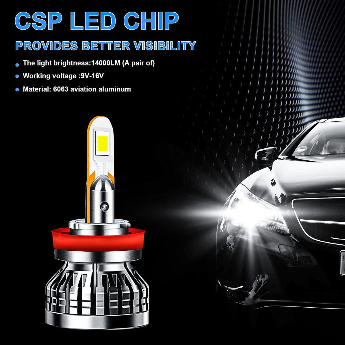 9005 High Beam H11 Low Beam LED Headlight Bulbs Conversion Kits, Pack of 4 Pack of 2 Y9051