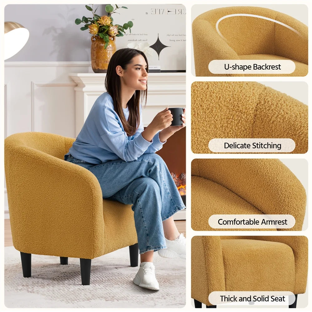 Mustard Yellow Upholstered Accent Chair W762688