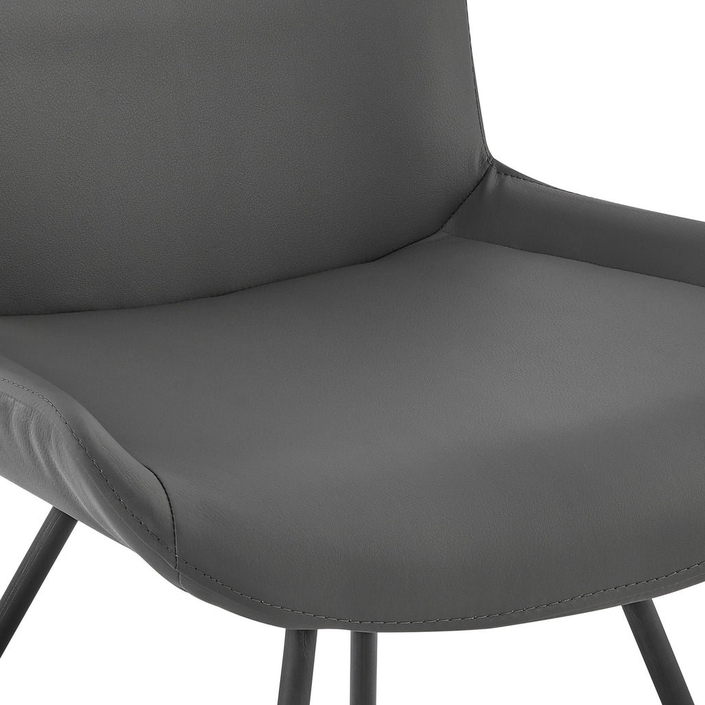 Grey Faux Leather Dining Chair Set of 2 Z5089