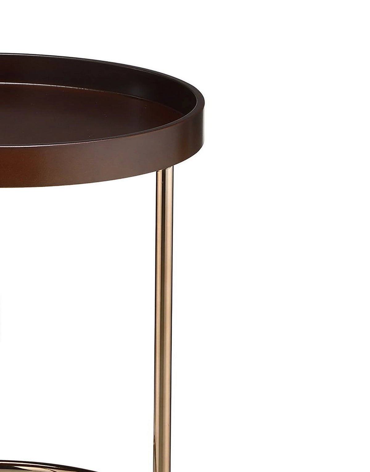 Espresso Side Table with Copper Accents X256050