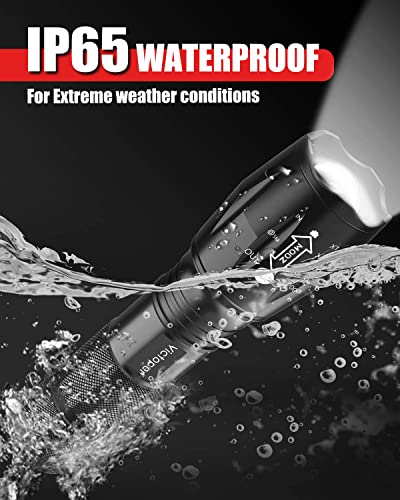 LED Flashlight 2 Pack, 2000 Lumens Waterproof Zoomable Flashlight F32857