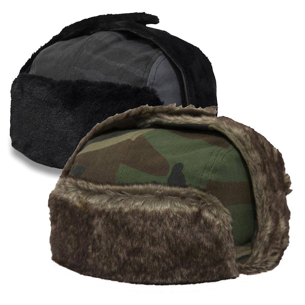 Camo Olive Faux Fur Trapper Hat V42955