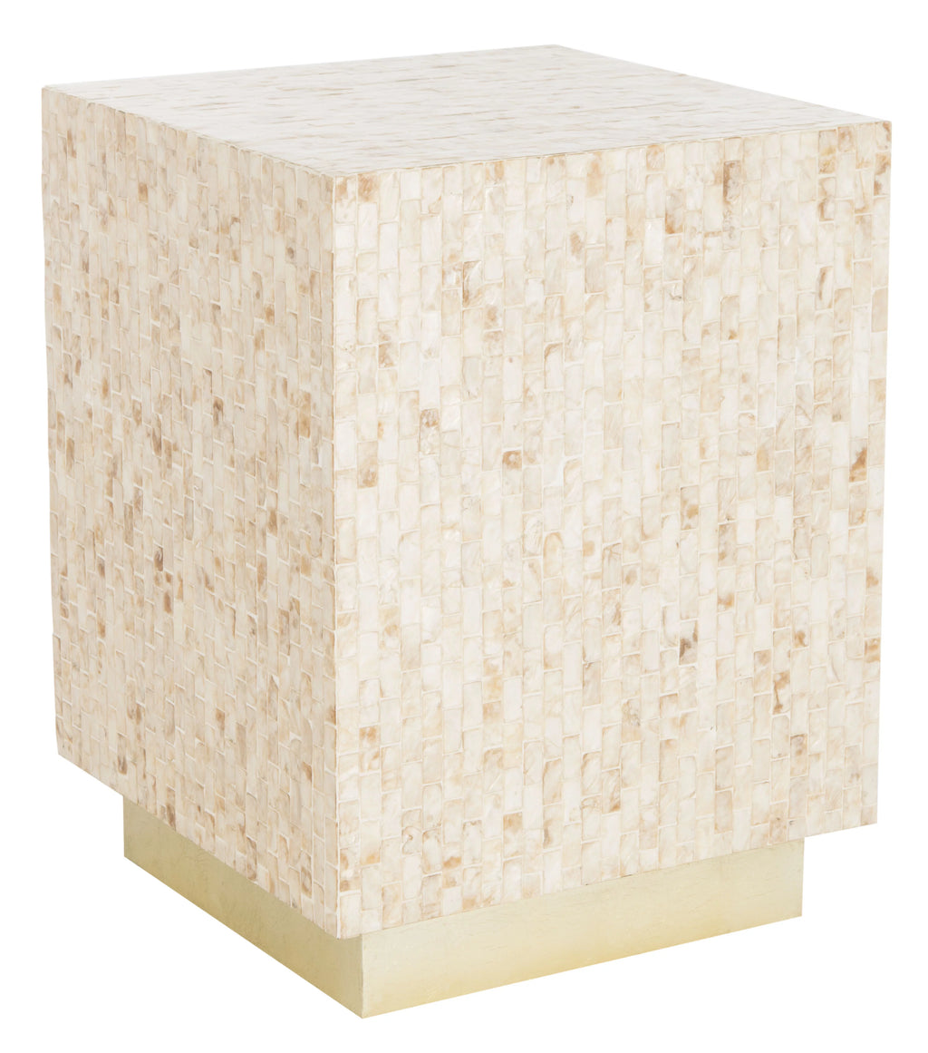 Beige Gold Square Top Side Table U507