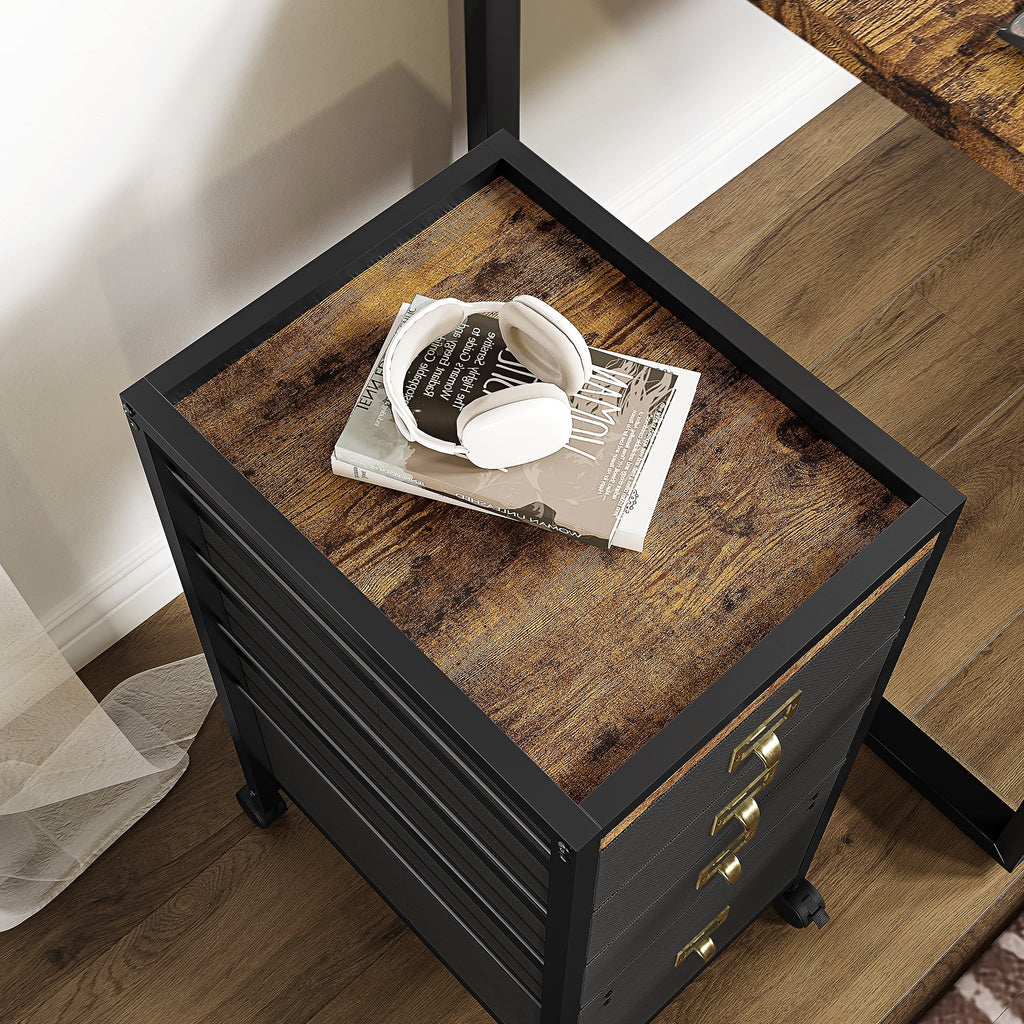 Black 4 Drawer Mobile File Cabinet A26400