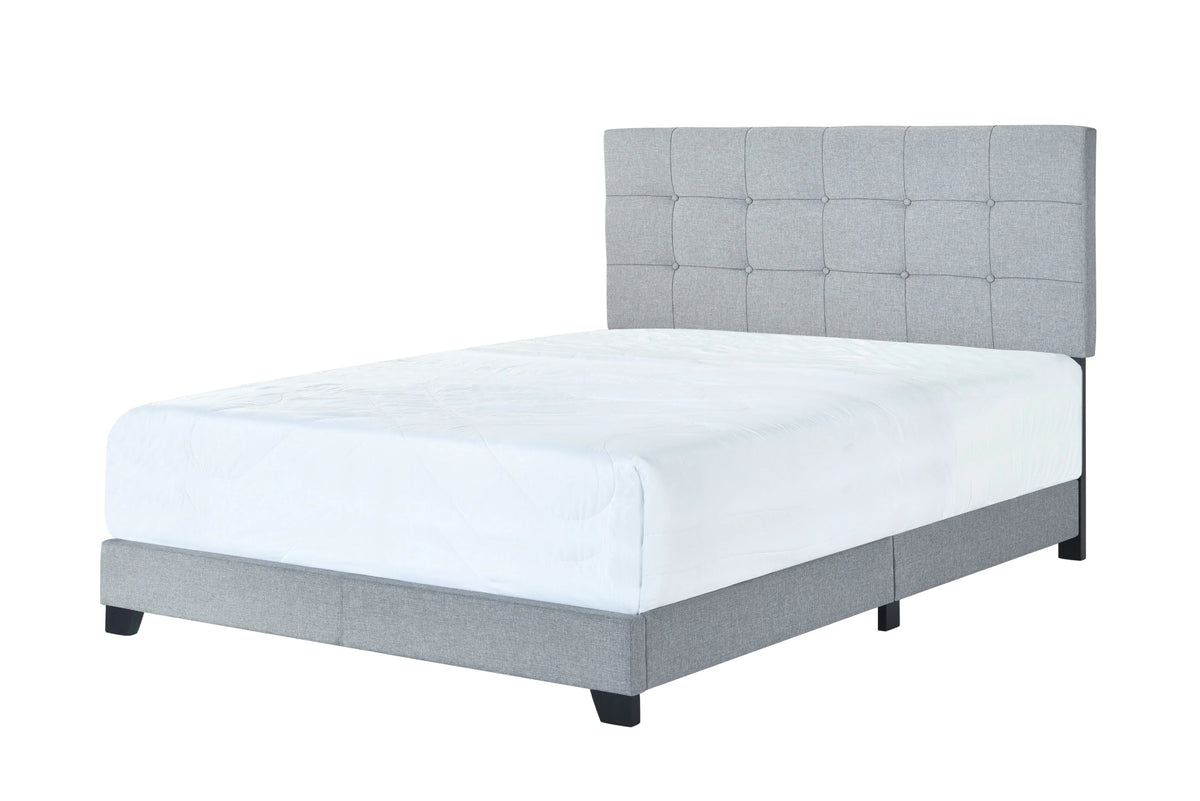 Gray Upholstered Panel Bed Full Size O649