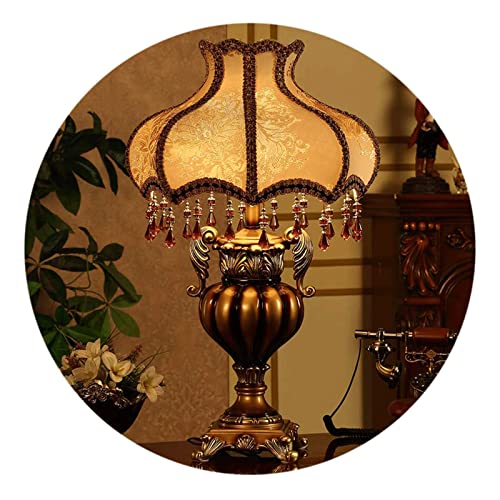 Gold Table Lamp Silk Fabric Resin Lamp Body H1858