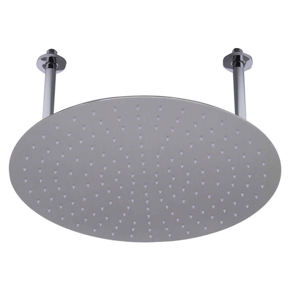 20x22 Round Brushed Solid Stainless Steel Rain Shower Head Q539305