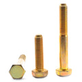 3/8x22-16 x 1 1/8x22 Coarse Thread Grade 8 Hex Cap Screw Yellow Zinc Plated Pk 100 V410881