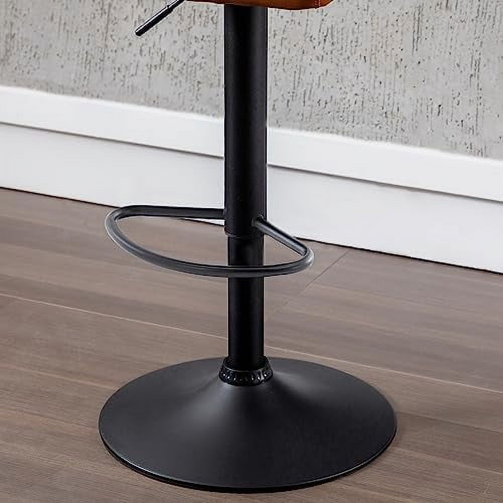 Grey Faux Leather Swivel Counter Height Stools with Footrest Q216