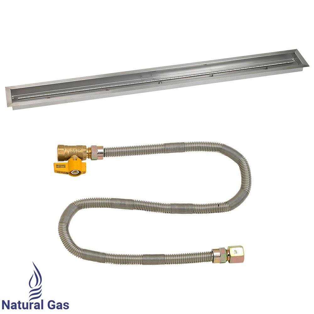 48x22 Linear Stainless Steel Drop-in Fire Pit Pan with Spark Ignition Kit F74516