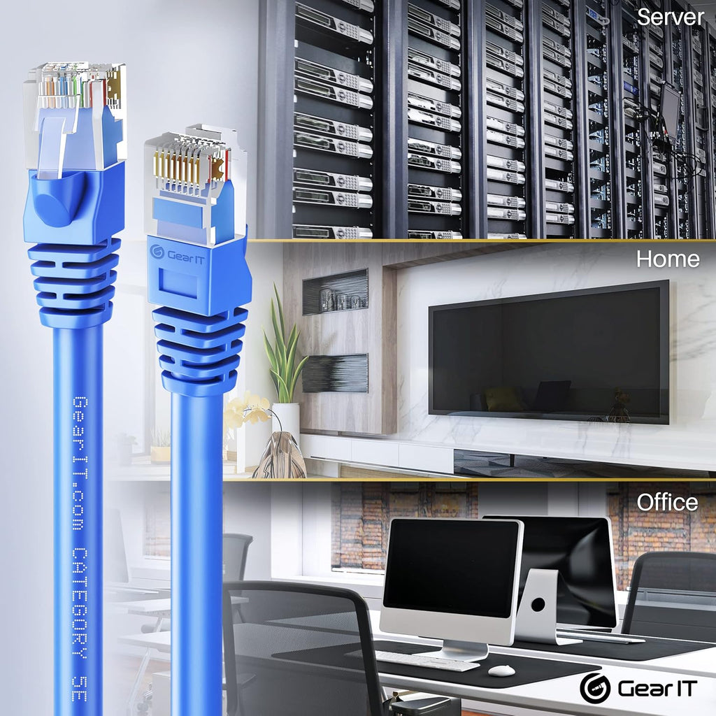100-Pack Blue Cat5e Ethernet Patch Cable 3 Feet R28498