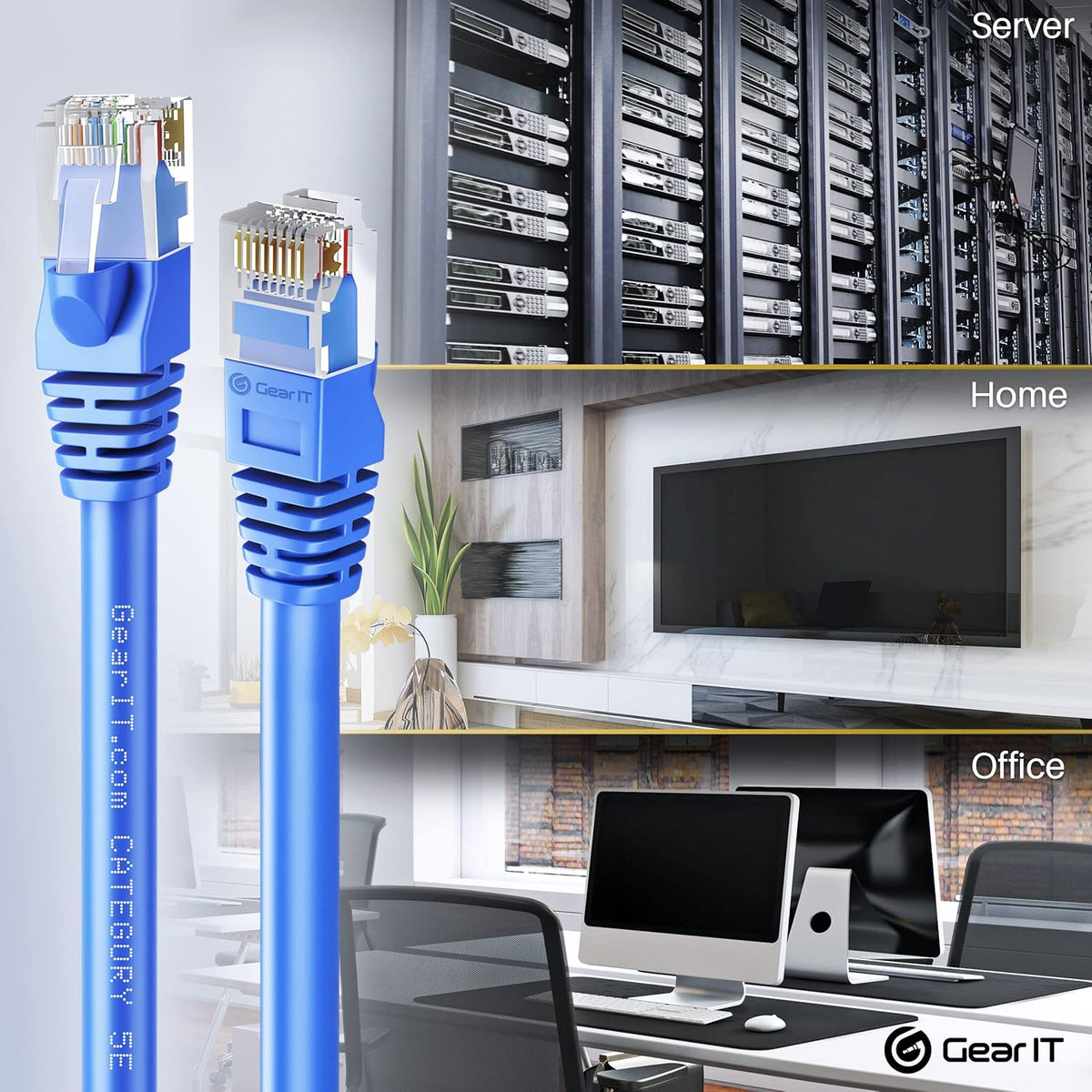 100-Pack Blue Cat5e Ethernet Patch Cable 3 Feet R28498