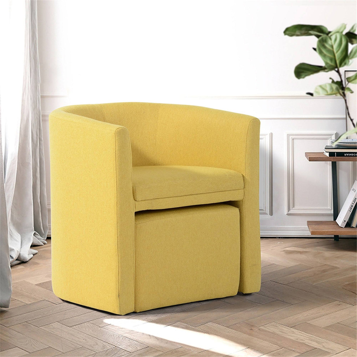 Blue Accent Chair with Ottoman H959