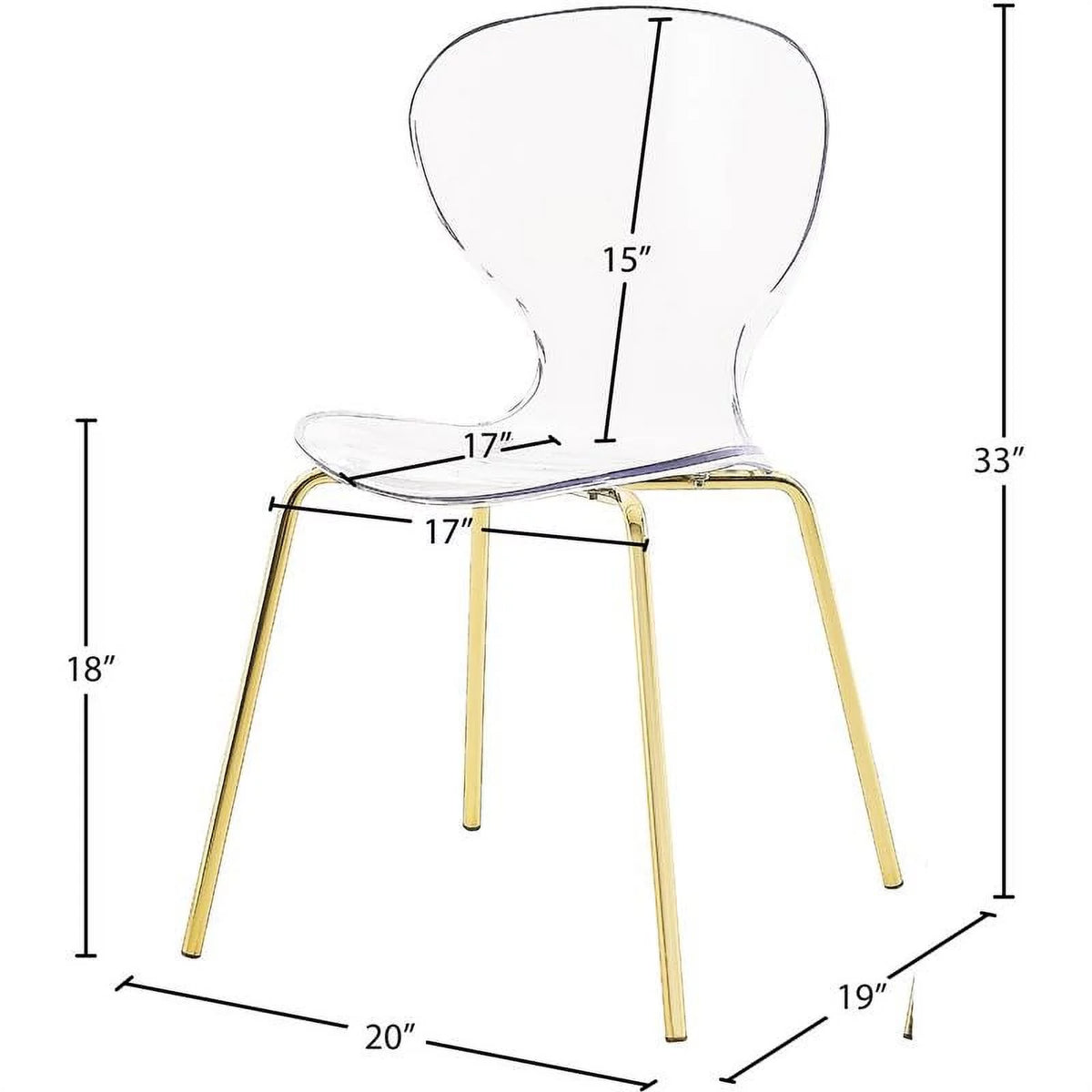 Gold Metal Dining Chair Set of 2 R37111