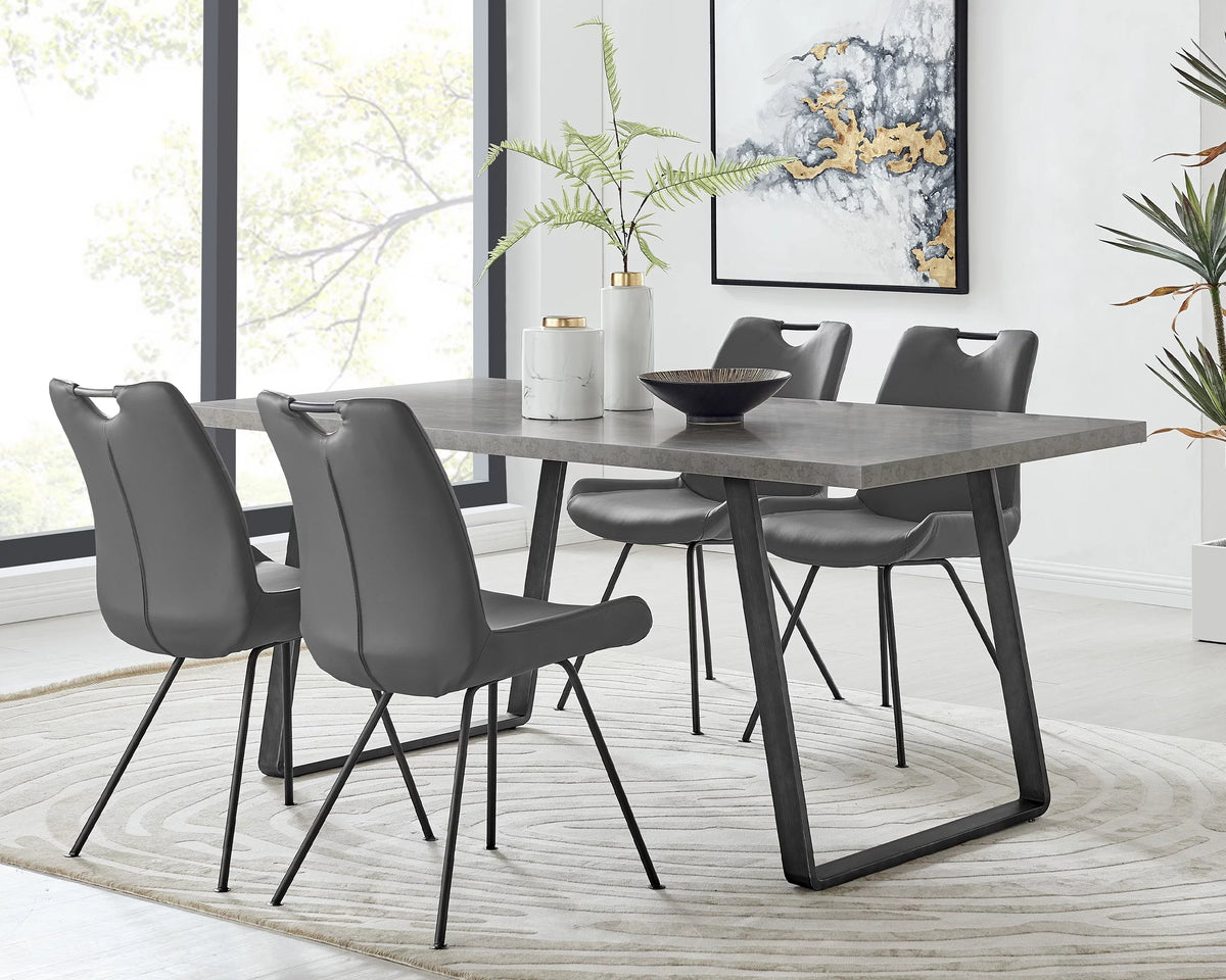 Grey Faux Leather Dining Chair Set of 2 Z5089