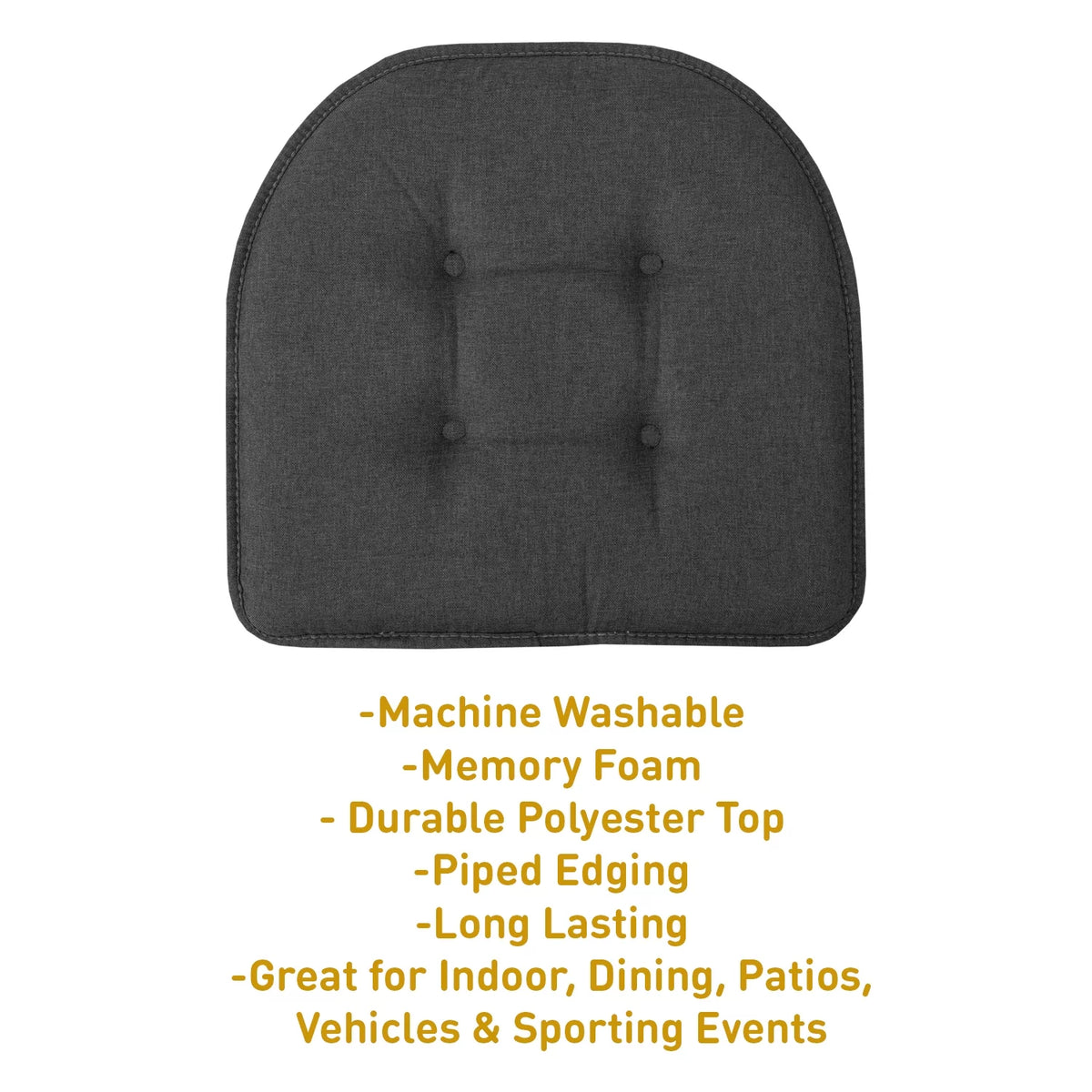U-Shaped Memory Foam No Slip Chair Pad Cushion 2 Pack S32640