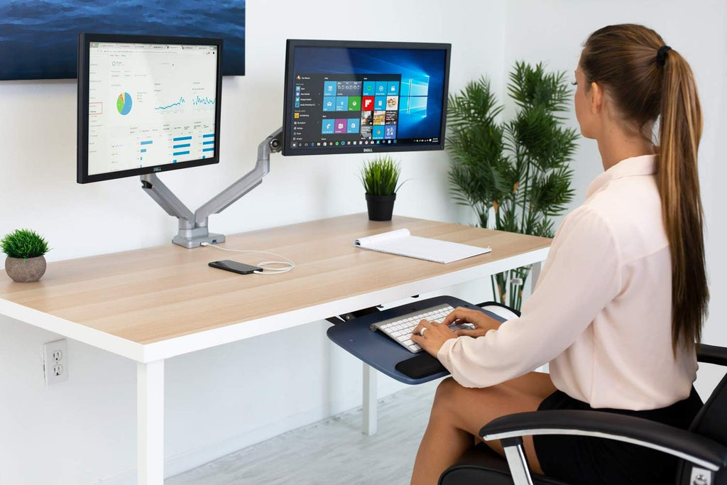Dual Monitor Arm Mount Desk Stand with USB Ports F483422