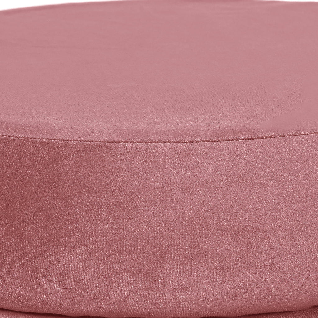 Pink Velvet Round Ottoman Stool M34711