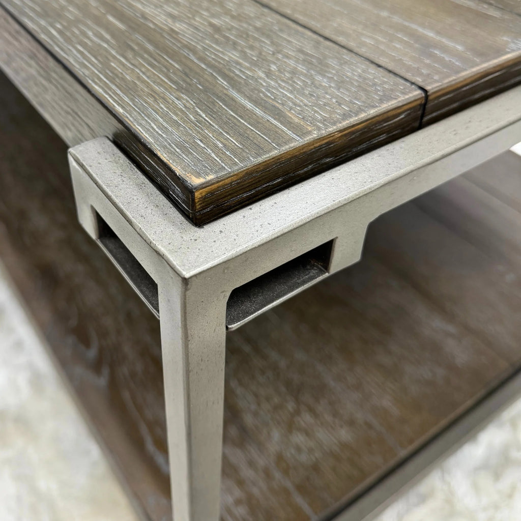 Graphite Gray Wood/Metal End Table with Shelf S648