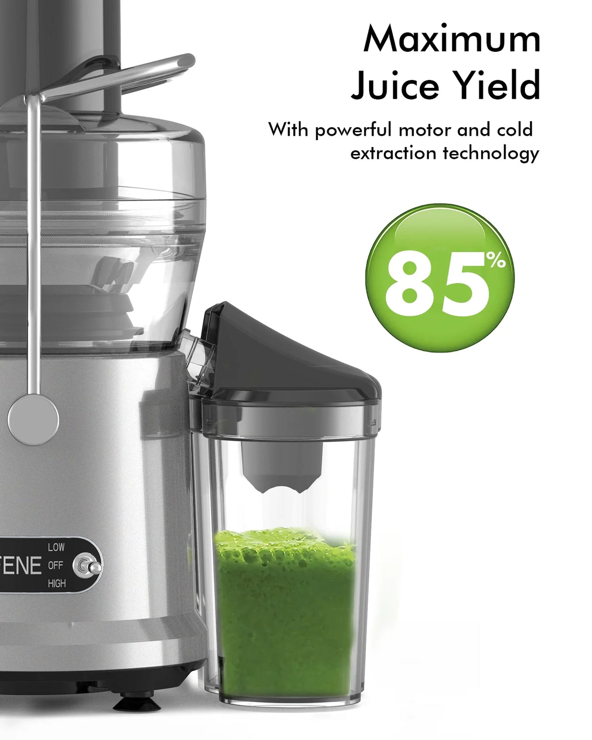 Centrifugal Juicer Machine, 1000W, Large 3.2'' Chute H41719