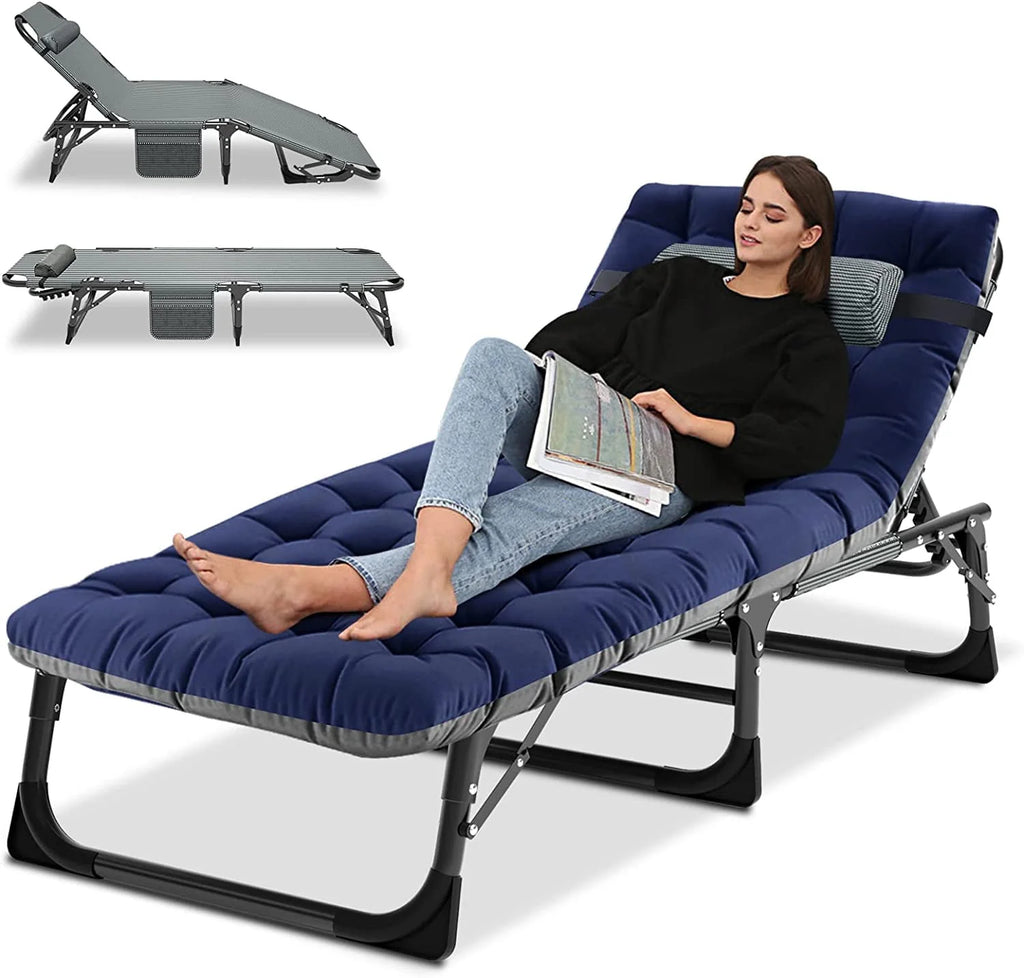Portable Folding Camping Cot Bed with Mattress & Pillow M19637