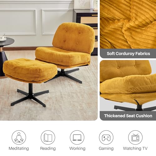 Swivel Accent Chair with Ottoman Z193