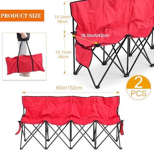 Portable 4 Seat Foldable Soccer Bench with Pockets and Carrying Bag G1037